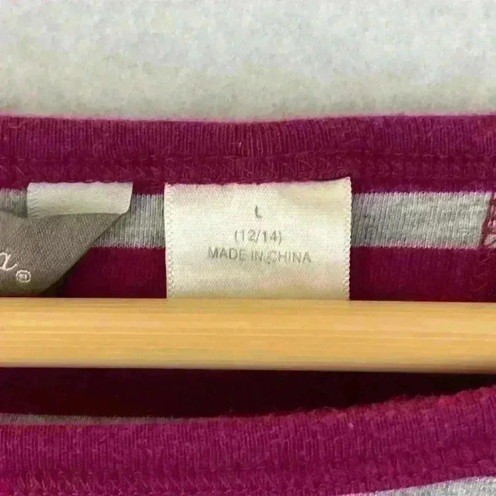 Tommy Bahama Women's Magenta and‎ Gray Striped Short Sleeve Shirt Size Large - Picture 7 of 13